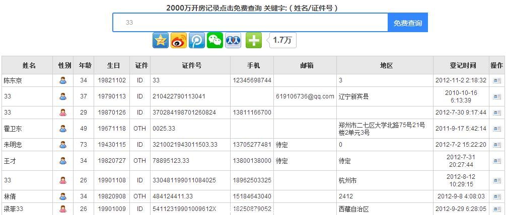 实名身份证号码获取方法 用开房网免费获取真实可用的身份证号码、同名信息等 实名身份证号码获取方法 用开房网免费获取真实可用的身份证号码、同名信息等