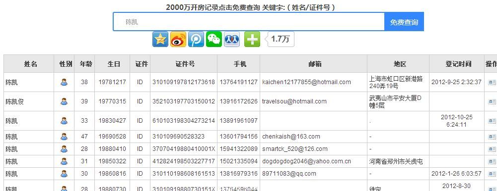 实名身份证号码获取方法 用开房网免费获取真实可用的身份证号码、同名信息等 实名身份证号码获取方法 用开房网免费获取真实可用的身份证号码、同名信息等