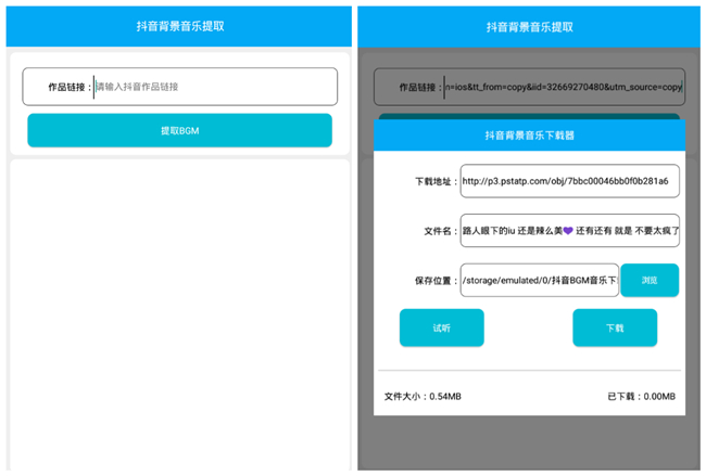 抖音BGM背景音乐提取工具【安卓版】